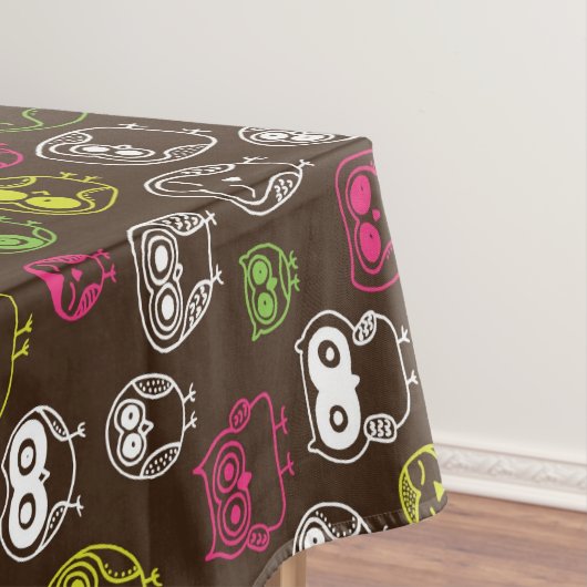 Buntes Eulengekritzel-Hintergrundmuster Tischdecke (Beispiel)