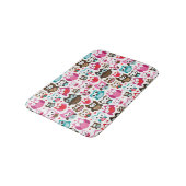 buntes Eulenmuster Badematte (Schrägansicht)