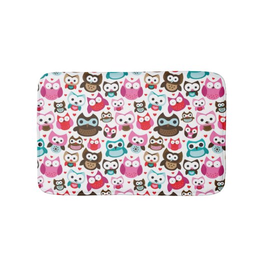 buntes Eulenmuster Badematte (Vorderseite)