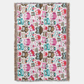 buntes Eulenmuster Decke (Vorderseite Vertikal)