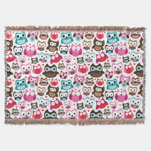 buntes Eulenmuster Decke (Vorderseite)