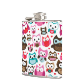 buntes Eulenmuster Flachmann (Links)