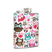 buntes Eulenmuster Flachmann (Rechts)