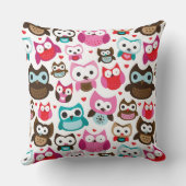 buntes Eulenmuster Kissen (Rückseite)