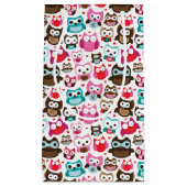 buntes Eulenmuster Kleine Geschenktüte (Vorderseite)