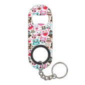 buntes Eulenmuster Mini Flaschenöffner (Rückseite)