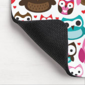 buntes Eulenmuster Mousepad (Ecke)