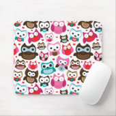 buntes Eulenmuster Mousepad (Mit Mouse)