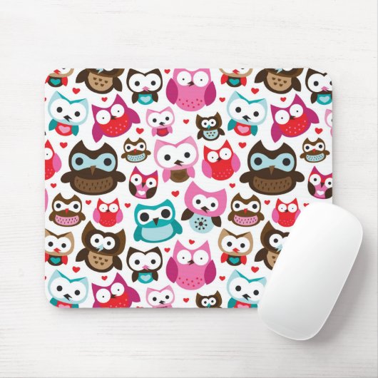 buntes Eulenmuster Mousepad (Mit Mouse)