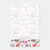 buntes Eulenmuster Post-it Klebezettel (Vorderseite)