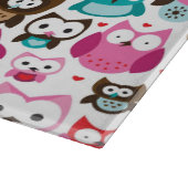 buntes Eulenmuster Schneidebrett (Ecke)