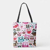 buntes Eulenmuster Tasche (Rückseite)
