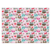 buntes Eulenmuster Tischdecke (Vorderseite (Horizontal))