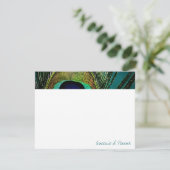 Buntes exotisches Pfau-Feder-Fotoeleganter Chic Dankeskarte (Stehend Vorderseite)