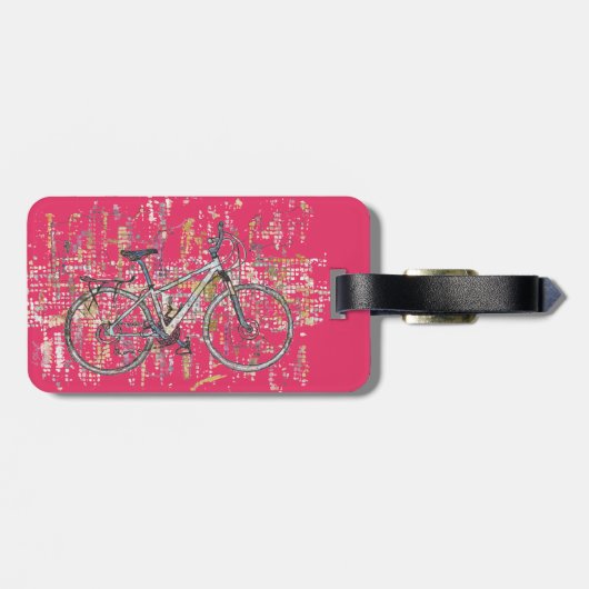 Buntes Fahrradzeichnen Gepäckanhänger (Rückseite horizontal)