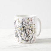 Buntes Fahrradzeichnen Kaffeetasse (VorderseiteRechts)
