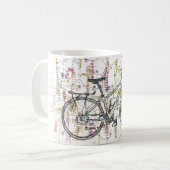 Buntes Fahrradzeichnen Kaffeetasse (Vorderseite Links)