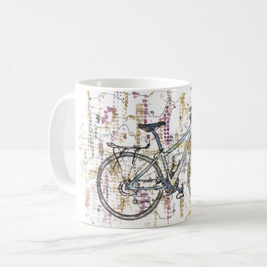 Buntes Fahrradzeichnen Kaffeetasse (Vorderseite Links)