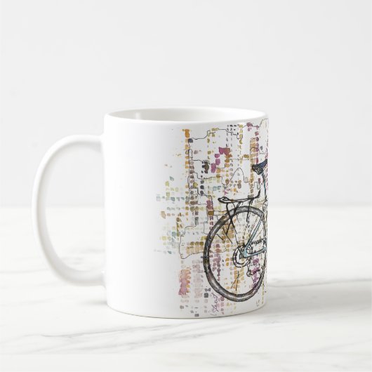 Buntes Fahrradzeichnen Kaffeetasse (Links)