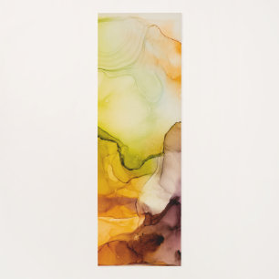 Buntes Fall-Tinten-Aquarell gemalter Hintergrund Yogamatte