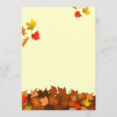 Buntes fallendes Blätter-Erntedank-Abendessen-Menü Menükarte (Rückseite)