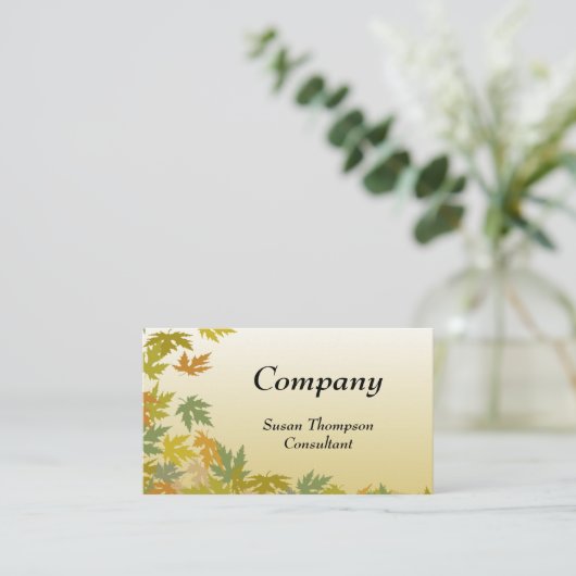 Buntes fallendes Herbst-Blätter Visitenkarte (Stehend Vorderseite)