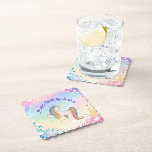 Buntes Fantasy Einhorn Untersetzer (Vor Ort)