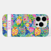 Buntes Fisch-Monogramm Case-Mate iPhone Hülle (Rückseite (Horizontal))