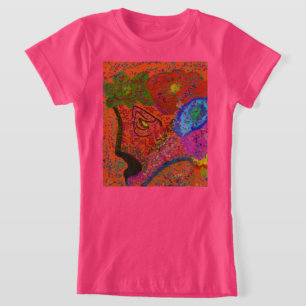 Buntes Fischmuster T-Shirt