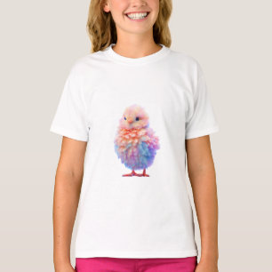Buntes Flauschiges Regenbogenküken Kinder T-Shirt