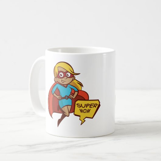Buntes Fliegen-SuperMama Kaffeetasse (Vorderseite Links)