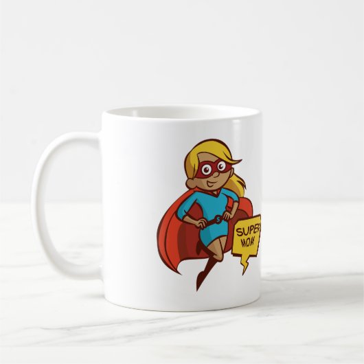 Buntes Fliegen-SuperMama Kaffeetasse (Links)