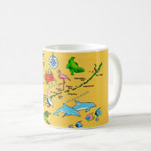 Buntes Florida Keys Karte Kasse Kaffeetasse (VorderseiteRechts)