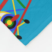 Buntes Flugzeug-Muster auf Blau Fleecedecke (Ecke)