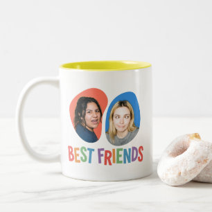 Buntes Foto-Template für beste Freunde Zweifarbige Tasse