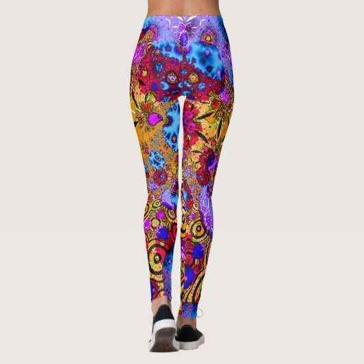 Buntes Fraktal-Durcheinander Leggings (Rückseite)