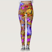 Buntes Fraktal-Durcheinander Leggings (Vorderseite)