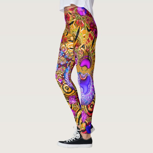 Buntes Fraktal-Durcheinander Leggings (Links)