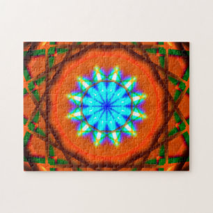 Buntes Fraktal hat   sich wiederholenden Mandala Puzzle