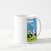 Buntes Frankreich Kaffeetasse (VorderseiteRechts)