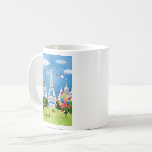 Buntes Frankreich Kaffeetasse (Vorderseite Links)