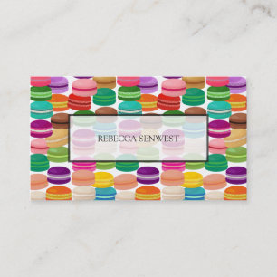 Buntes Franzosen Macarons Gebäck Visitenkarte