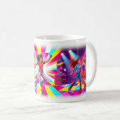 Buntes Freude und Freiheit Poster Kaffeetasse (VorderseiteRechts)
