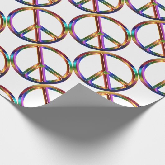 Buntes Friedenszeichen Geschenkpapier (Ecke)