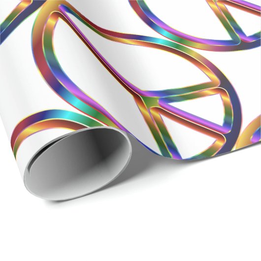 Buntes Friedenszeichen Geschenkpapier (Rolleneckpunkt)