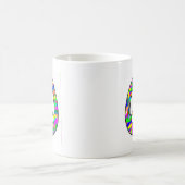 buntes Friedenszeichen Kaffeetasse (Mittel)