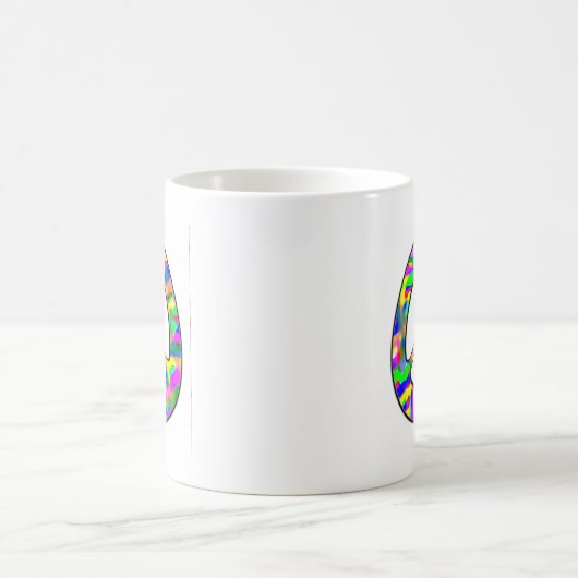 buntes Friedenszeichen Kaffeetasse (Mittel)