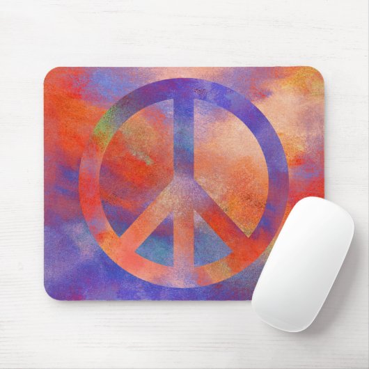 Buntes Friedenszeichen Mousepad (Mit Mouse)