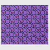 Buntes Friedenszeichen-Muster-lila Geschenkpapier (Flach)