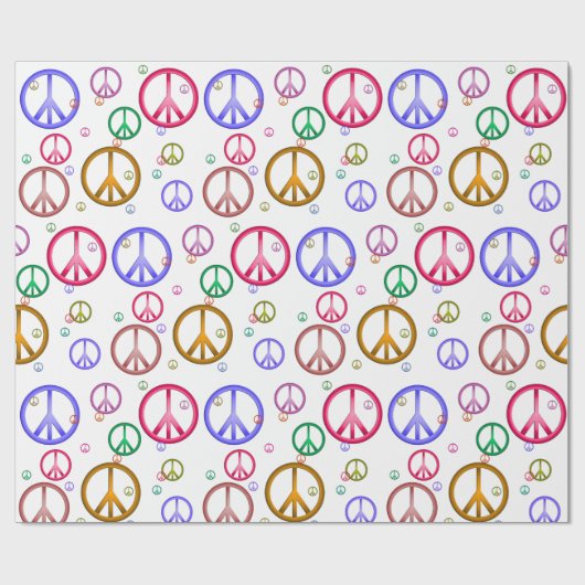 Buntes Friedenszeichen-Packpapier Geschenkpapier (Flach)